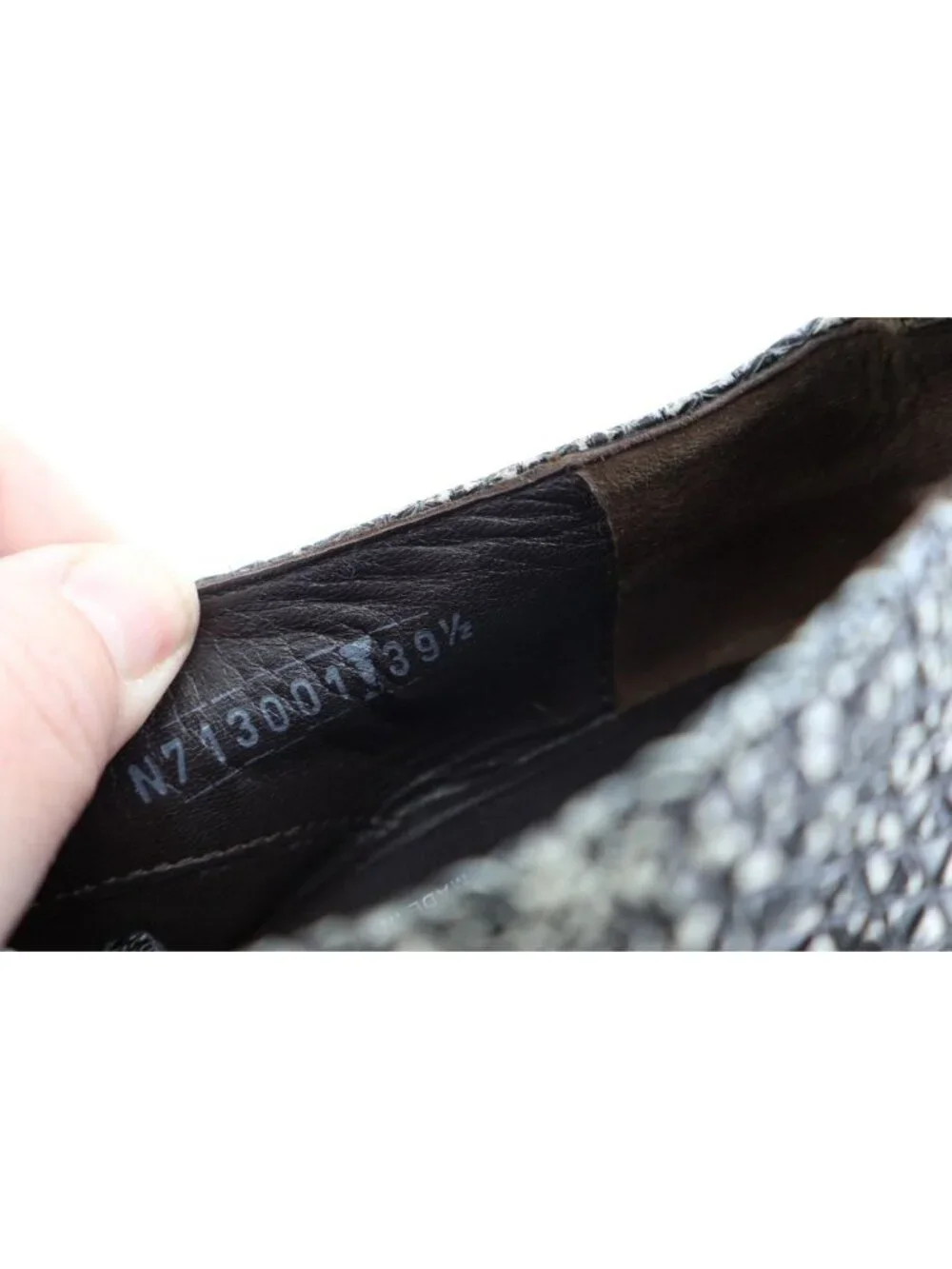 AGL Derby Loafers Womens 39.5 9.5 Black Speckled Leather Lace Up Flat Shoes